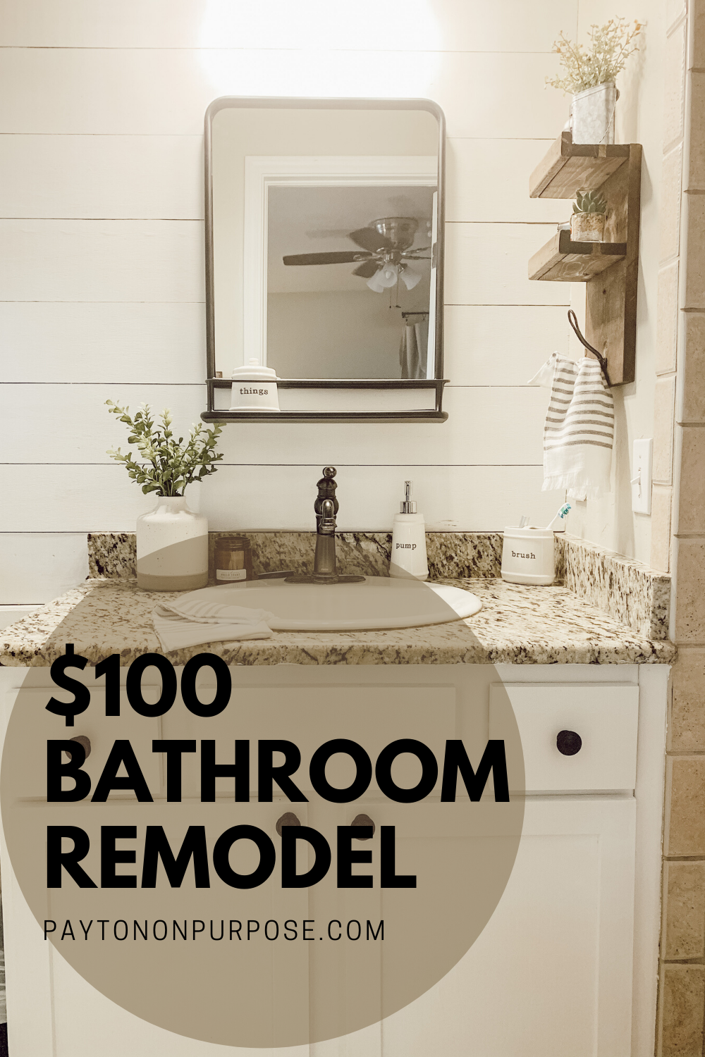 $100 Bathroom Remodel - Payton on Purpose